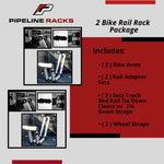 Truck Rail System 2 Bike Rack Package - Sub-Compact & Compact